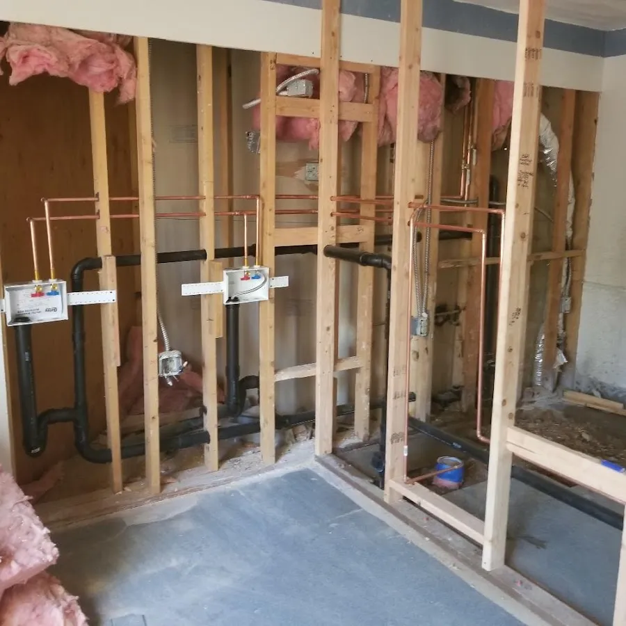 Copper pipe rough-in and plumbing installation in Westwego